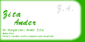 zita ander business card